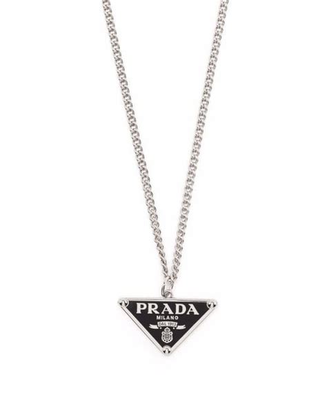 prada necklace men|Prada necklace triangle pendant.